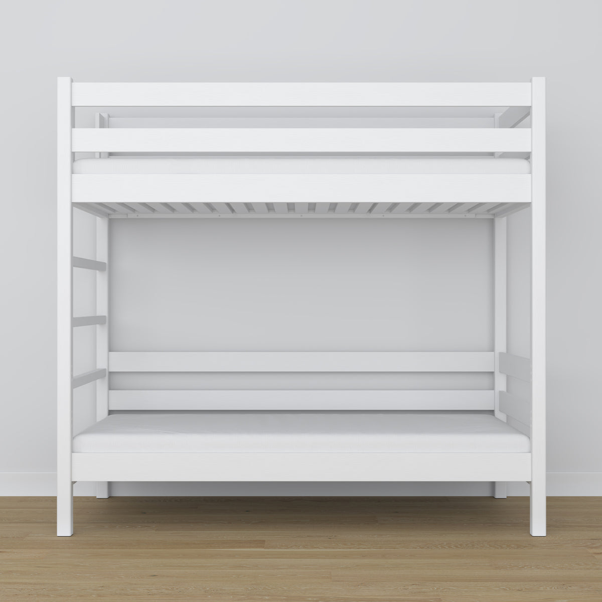 Lit superposé blanc en bois – vue de côté, Nizio Home