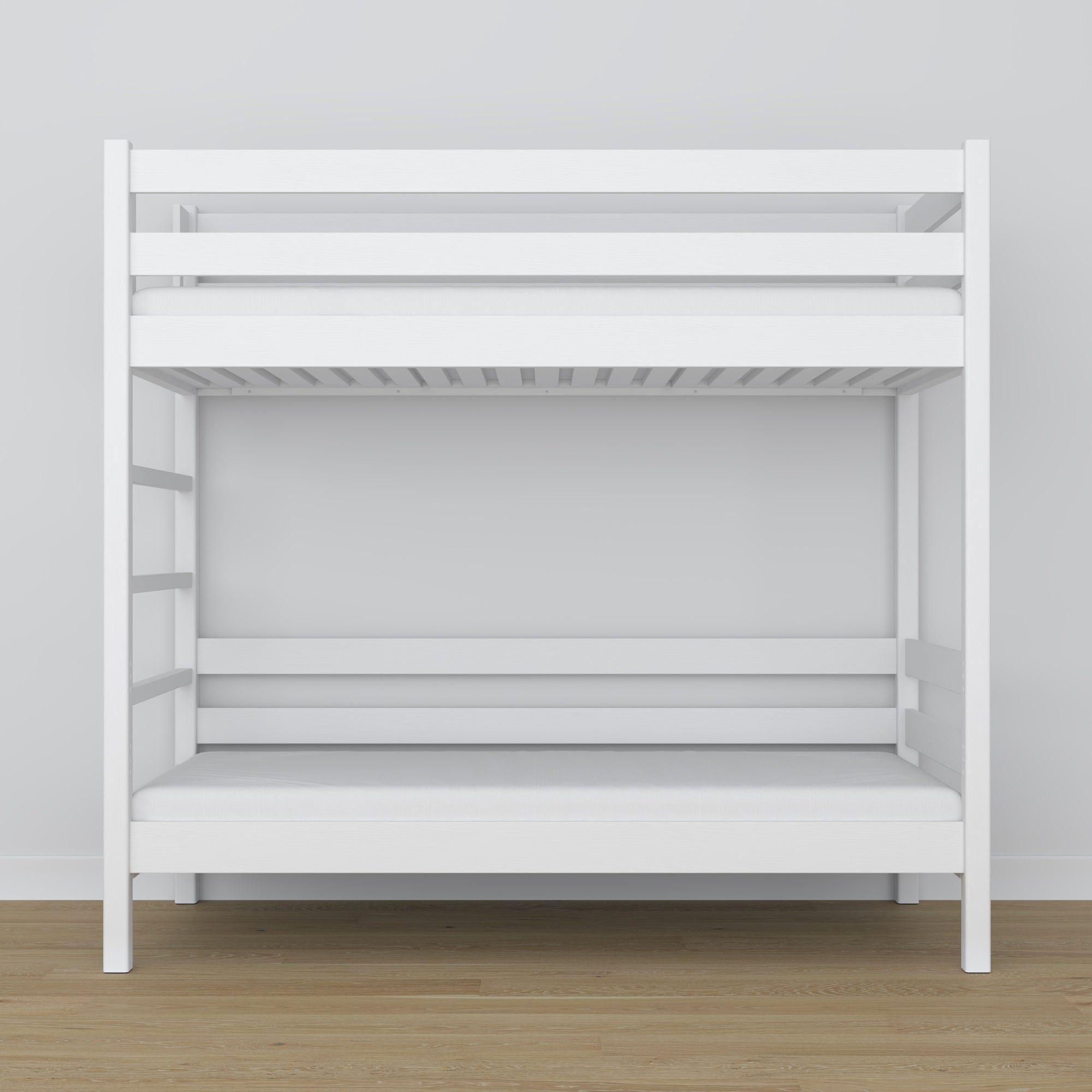 Lit superposé blanc en bois – vue de côté, Nizio Home