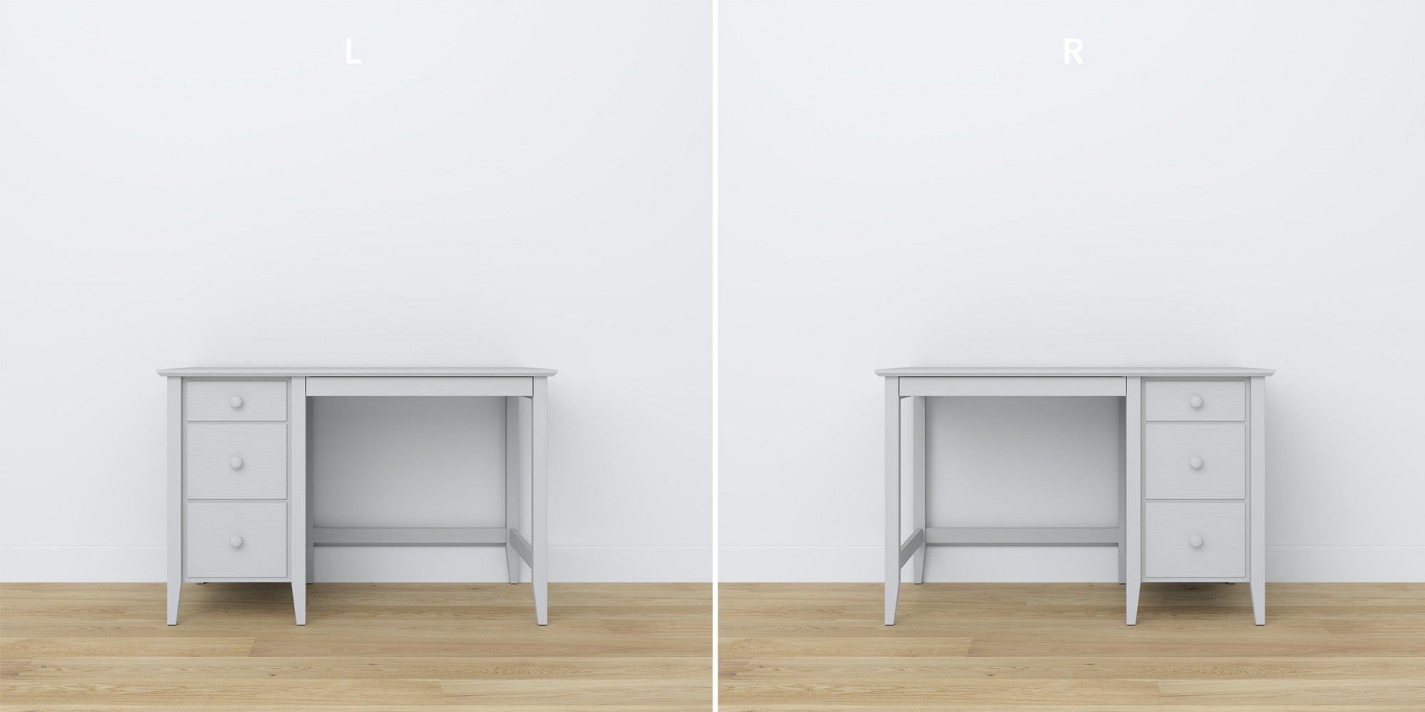 Wooden desk 3S Scandi grey