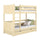 Lit superposé avec tiroir en bois pin incolore – chambre d'enfant, bois massif, scandinave