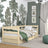 Sofa-lit pin incolore z tiroir – rangement spacieux, en bois, Nizio