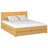 Lit double avec tiroir en bois pin naturel – chambre, schowek, style scandinave