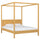 Wooden double bed with canopy natural pine – bedroom, Scandinavian style
