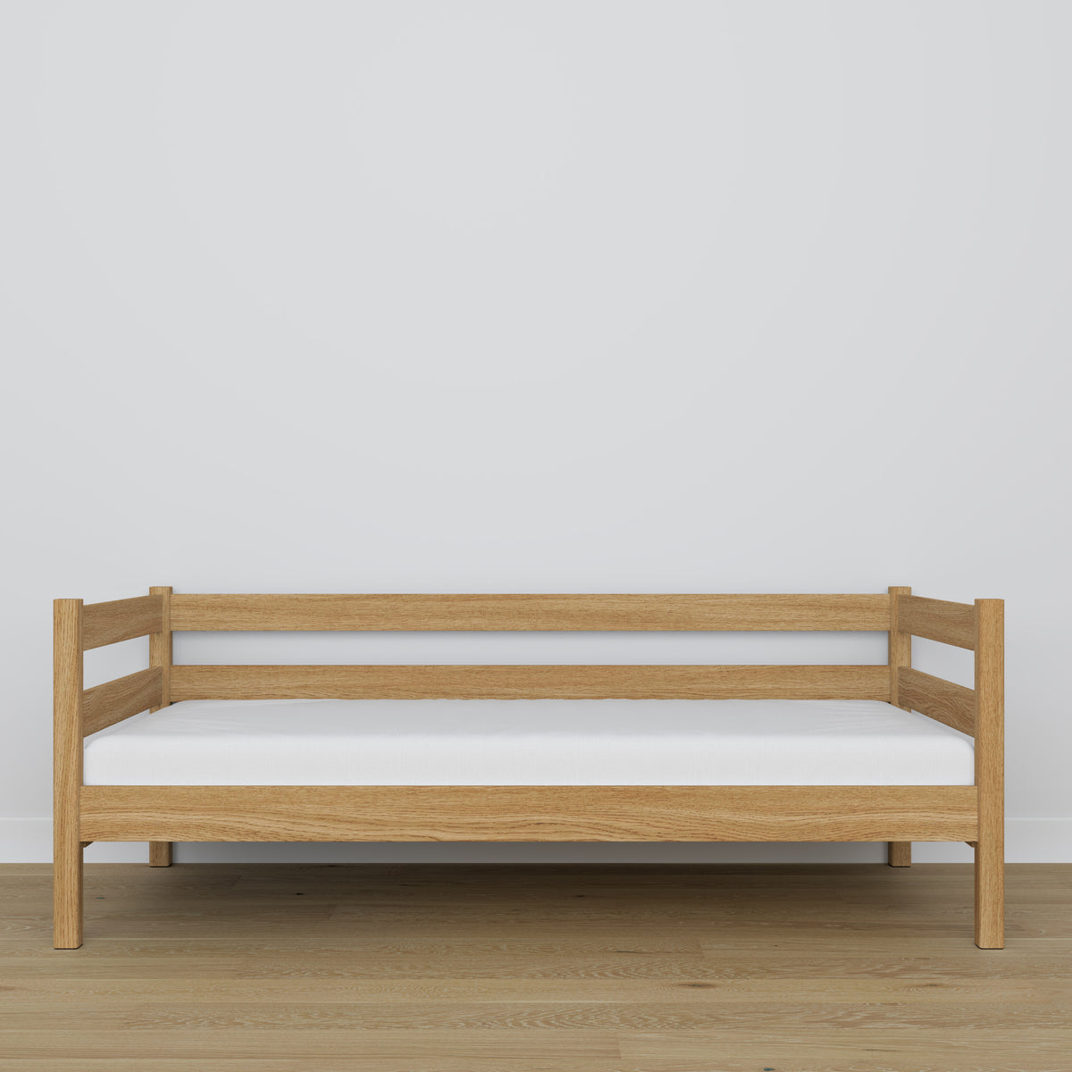 Sofa-lit en chêne chêne naturel – détails du bois et des assemblages, Nizio Home