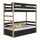 Black and Oak Wooden Bunk Bed with Drawer – Children’s Room, Solid Wood, Scandi