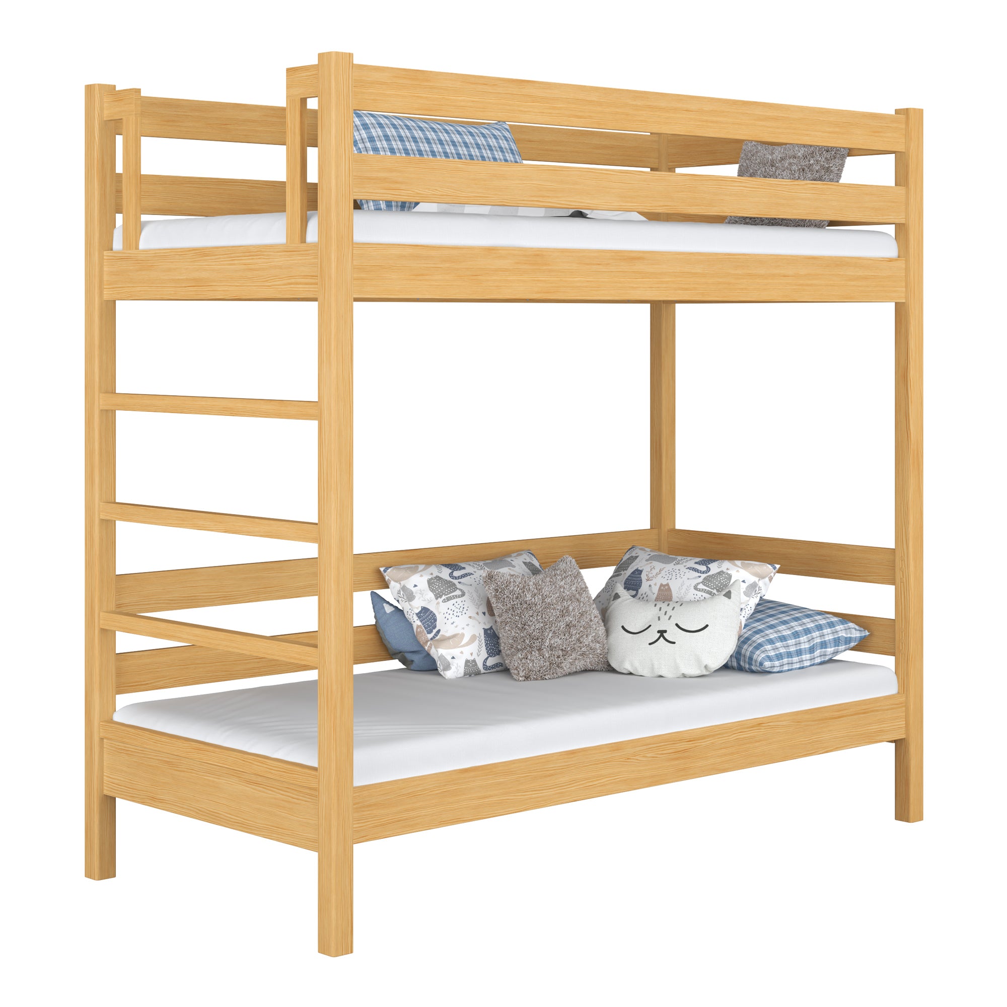 Lit superposé pin naturel dans la chambre d'enfant – décoration scandinave, en bois