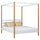 En bois lit double à baldaquin N01 blanc en chêne – vue générale, bois massif