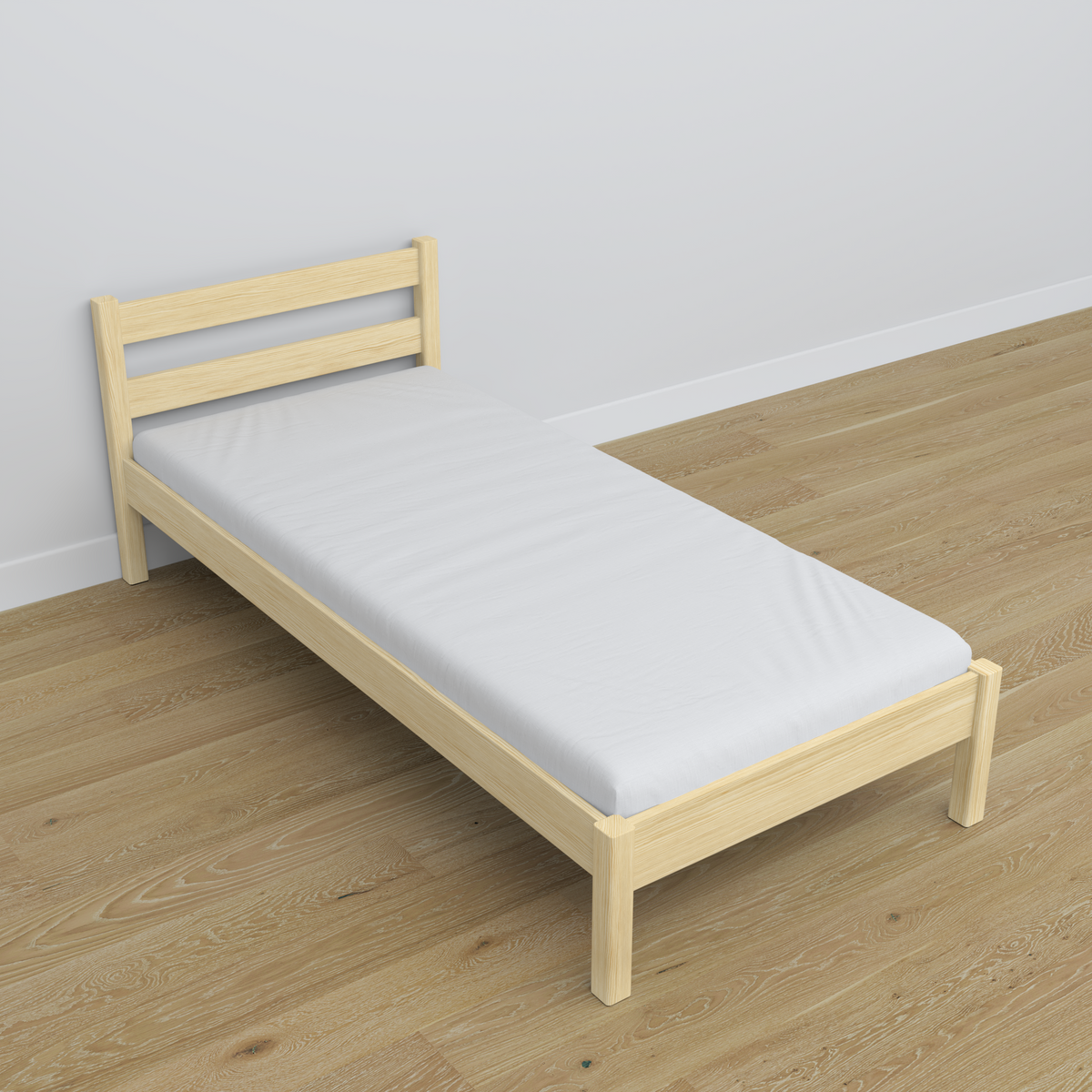 Clear pine bed made of wood – dimensions and diagram, Nizio Home