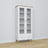 Display cabinet 1S 90 white with oak – wooden, glass door, front view
