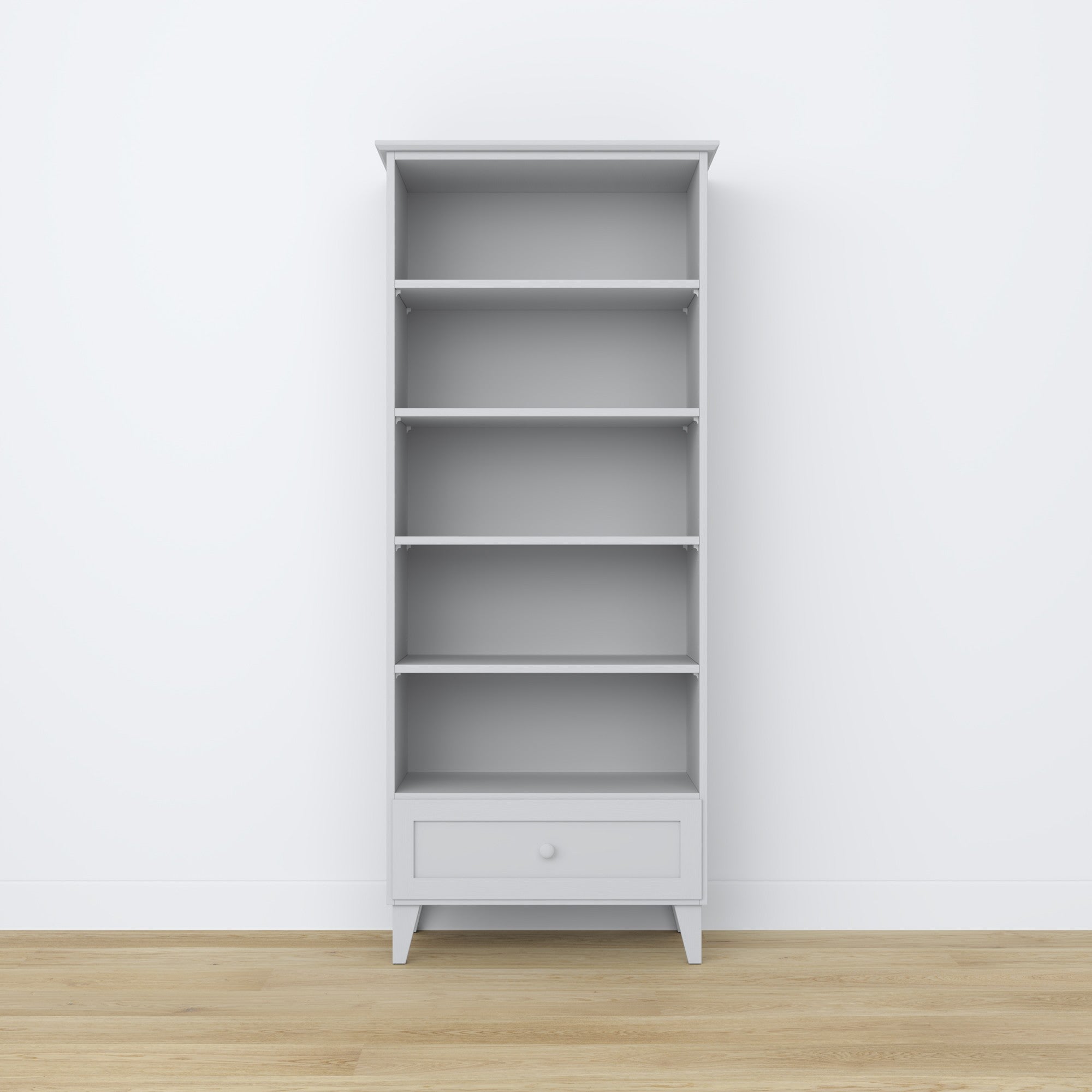 Étagère z tiroir en bois gris 80 cm – salon i bureau, style scandinave