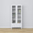 Vitrine z tiroir en bois blanc 90 cm – salon, style scandinave Nizio