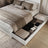 Lit double blanc – tête de lit en bois, qualité drewna, Nizio Home