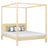 Wooden double bed with canopy clear pine – bedroom, Scandinavian style