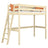 Lit mezzanine en bois pin incolore – chambre d'enfant, bois massif, style scandinave