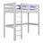 Lit mezzanine en bois gris – chambre d'enfant, bois massif, style scandinave