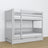 Lit superposé en bois gris – intérieur du tiroir na matelas, chambre d'enfant