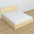 Lit double pin incolore – pieds et base en bois, gros plan