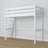 Lit mezzanine en bois blanc – sommier à lattes, vue de côté