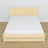 Lit double avec tiroir en bois pin incolore – vue en biais, chambre scandinave