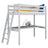 Lit mezzanine avec bureau en bois gris – chambre d'enfant, scandinave Nizio