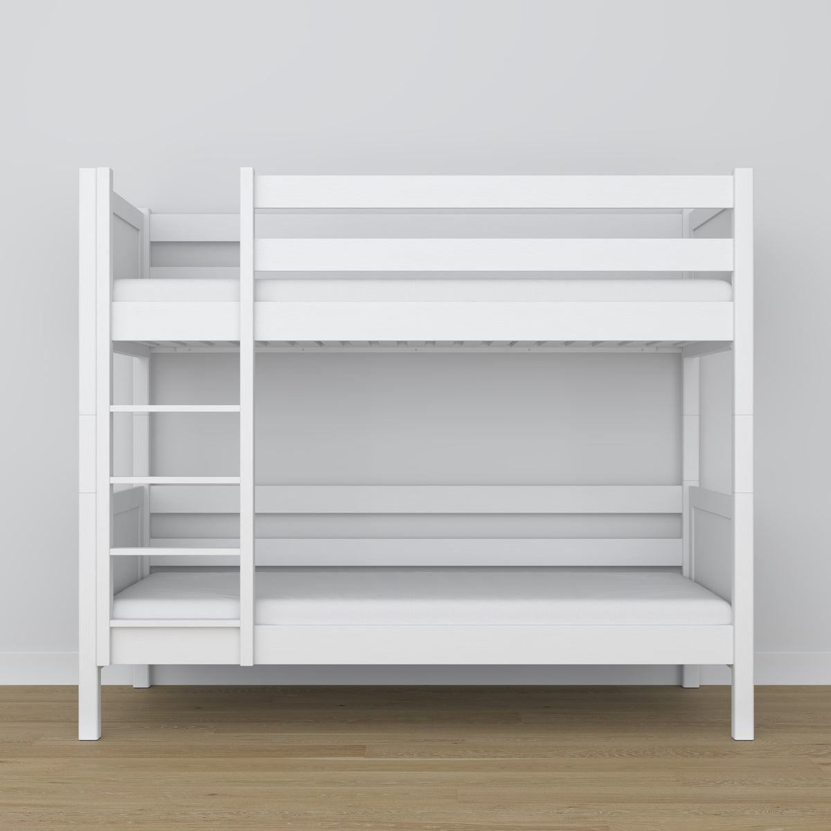 Lit superposé blanc en bois – vue de côté, Nizio Home