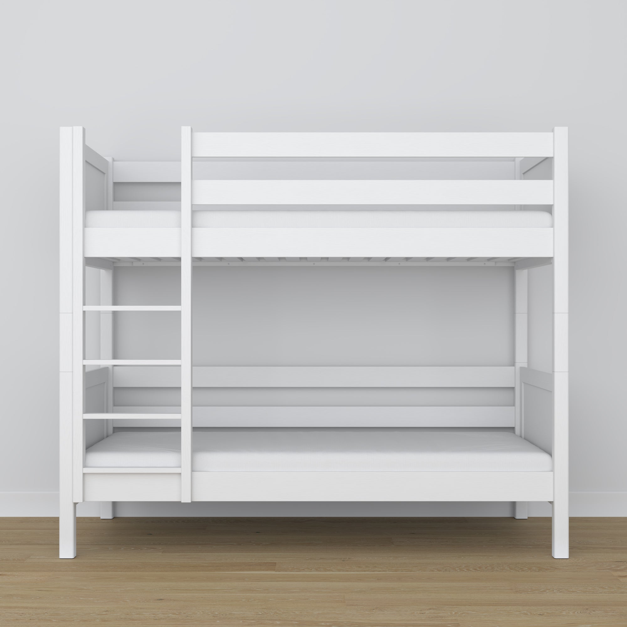 Lit superposé blanc en bois – vue de côté, Nizio Home