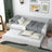Sofa-lit en bois gris – tiroir na matelas sorti, pour les invités