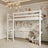 Lit mezzanine en bois blanc – espace libre sous la chambre, Nizio