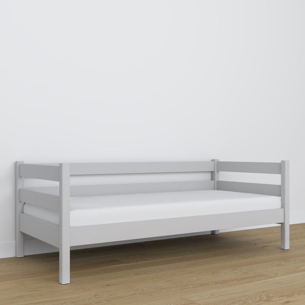 Sofa-lit gris en bois – dimensions et schéma, Nizio