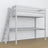 Lit mezzanine avec bureau en bois gris – échelle i barrière ochronna