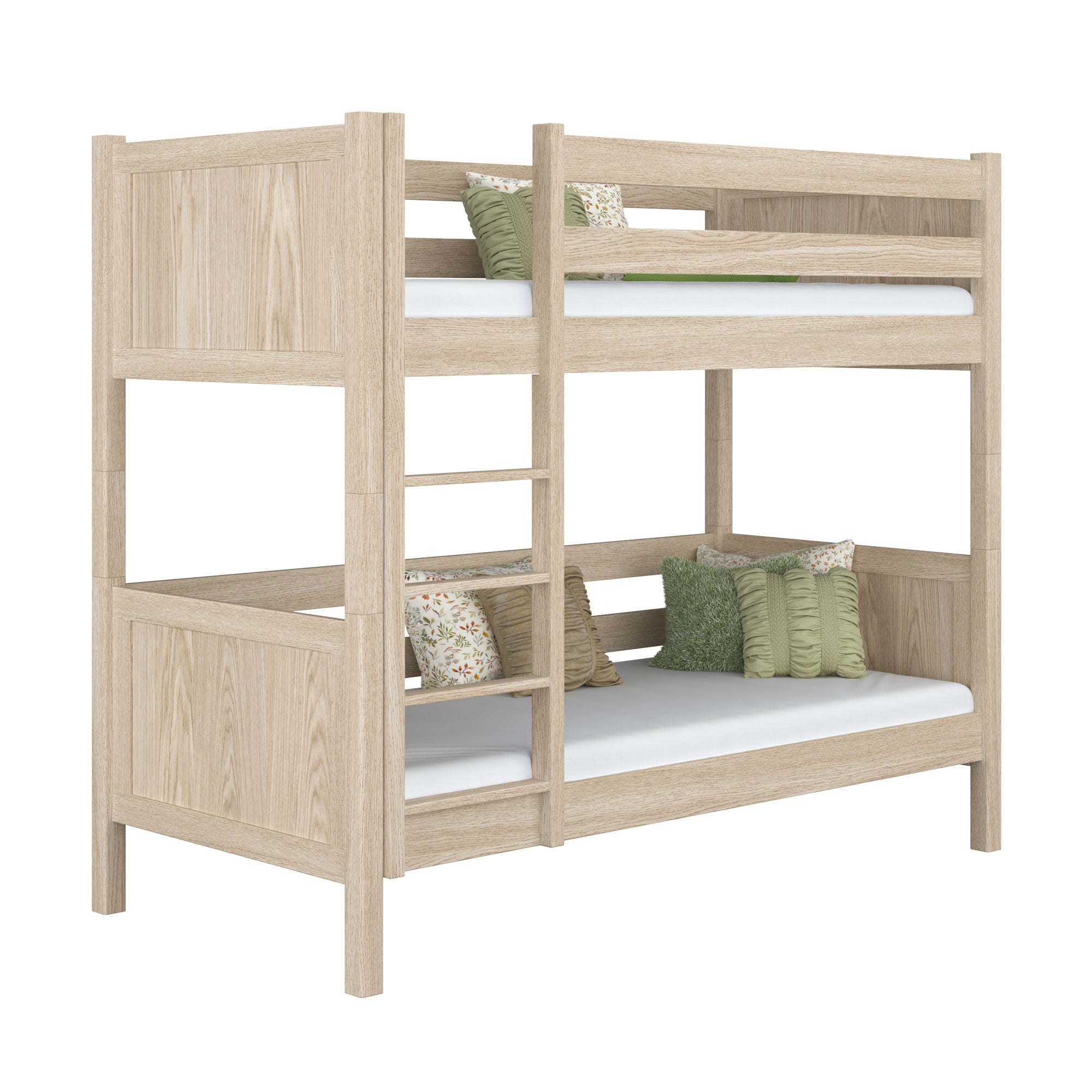 Lit superposé chêne blanchi – échelle i barrière ochronna en chêne, Nizio Home