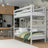 Lit superposé en bois gris – dwie chambree w jednym, construction sécurisée