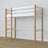 Lit mezzanine en bois blanc-chêne – espace libre sous la chambre, Nizio