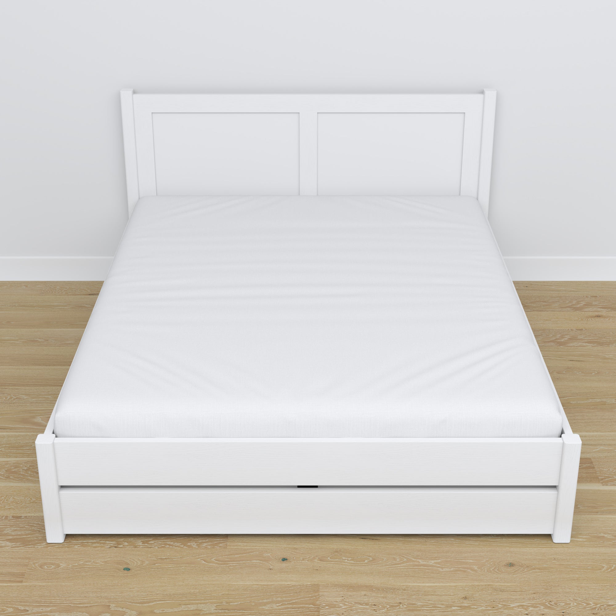 Lit double avec tiroir en bois blanc – capacité i fonctionnalité