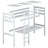 Lit mezzanine avec bureau en bois gris – décoration de chambre scandinave, Nizio