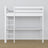 Lit mezzanine en bois blanc avec bureau – sommier i lattes, Nizio