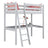 Lit mezzanine gris avec bureau – espace d'apprentissage sous la chambre, en bois