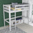 Lit mezzanine gris dans la chambre d'enfant – décoration scandinave, en bois