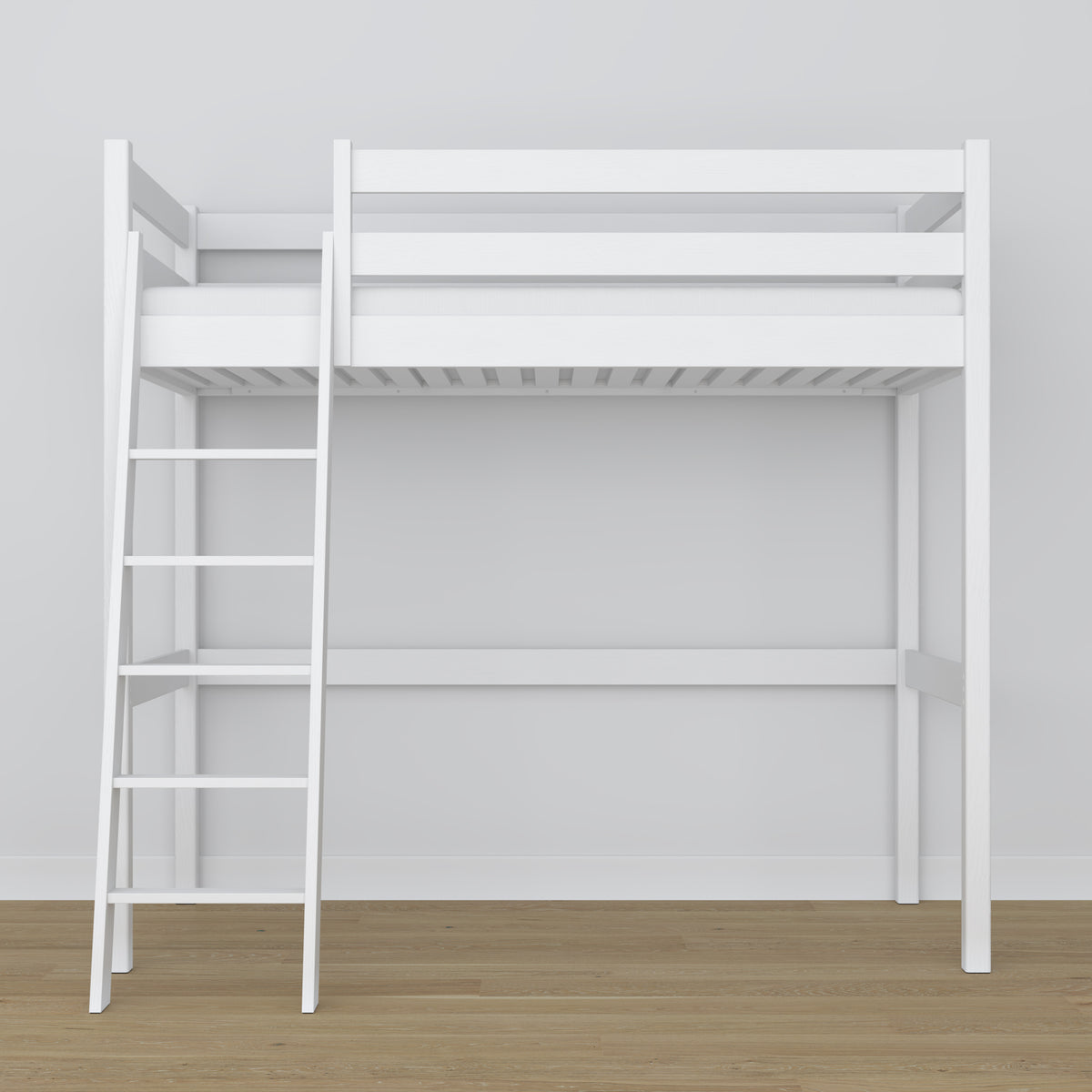 Lit mezzanine blanc en bois – dimensions et schéma, Nizio