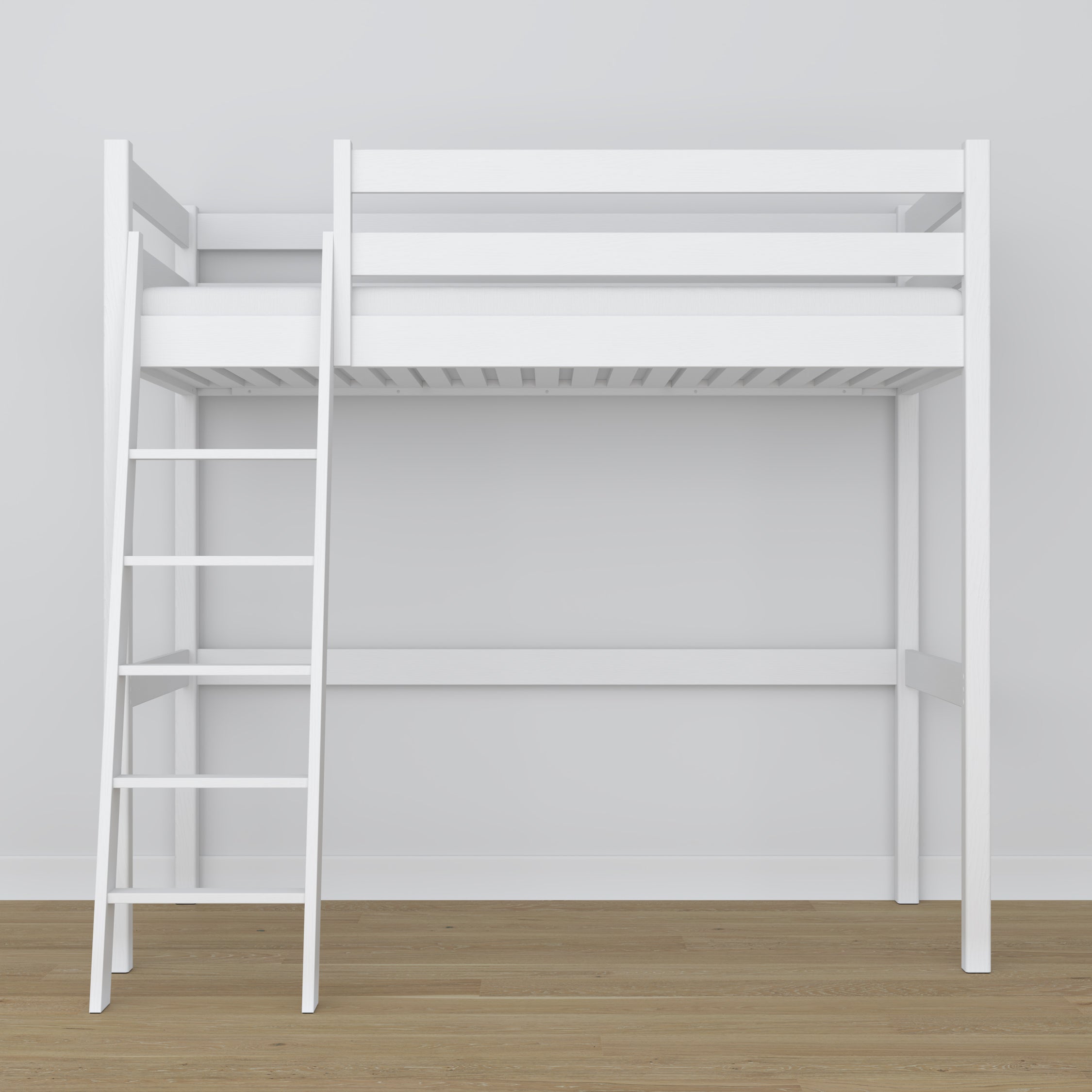 Lit mezzanine blanc en bois – dimensions et schéma, Nizio
