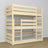Lit superposé 3 niveaux en bois pin incolore – utilisation maximale de l'espace