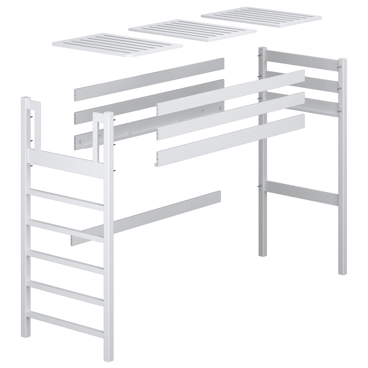 Black and Oak Wooden Loft Bed – Children’s Room Proportions, Nizio