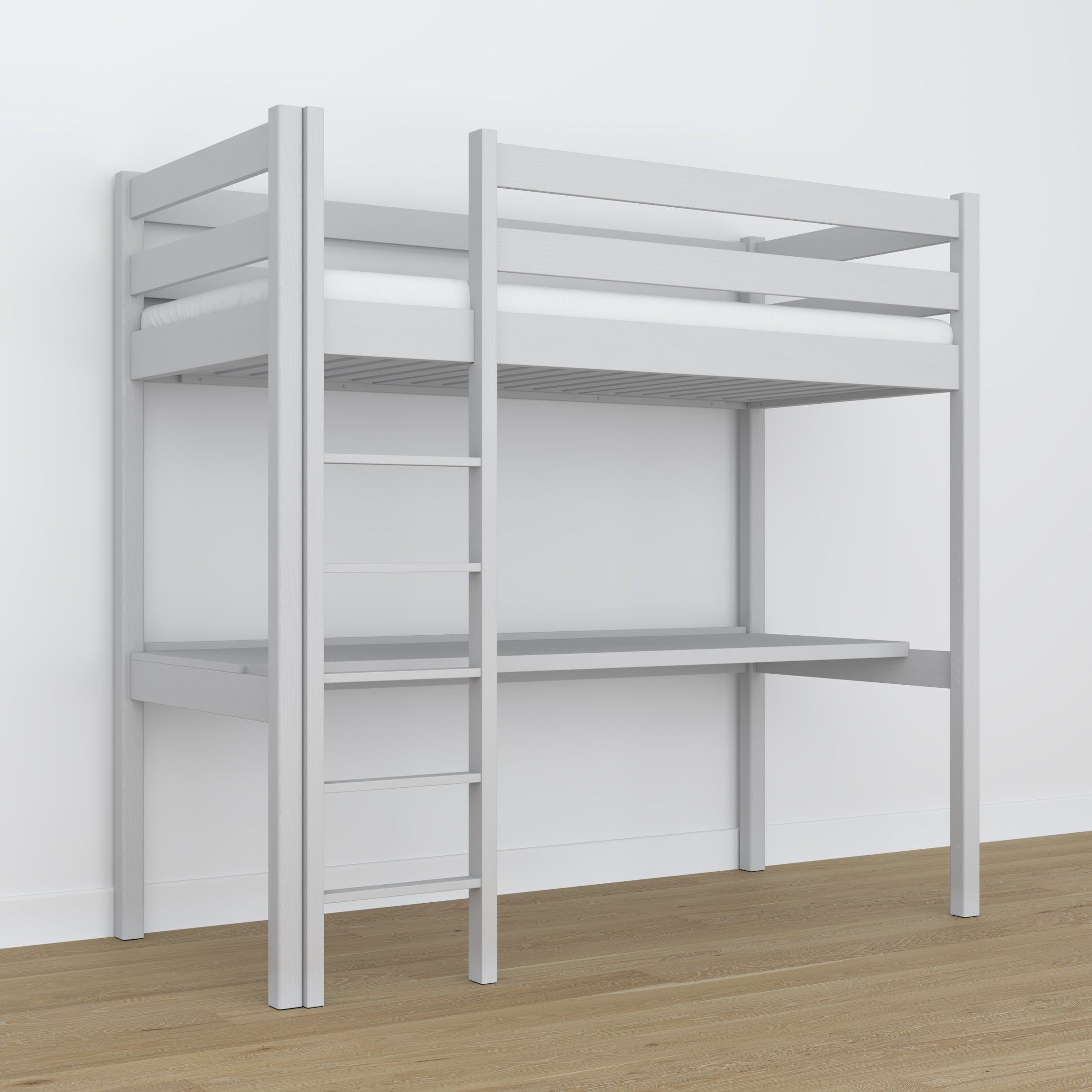Lit mezzanine avec bureau gris en bois – dimensions, Nizio Home