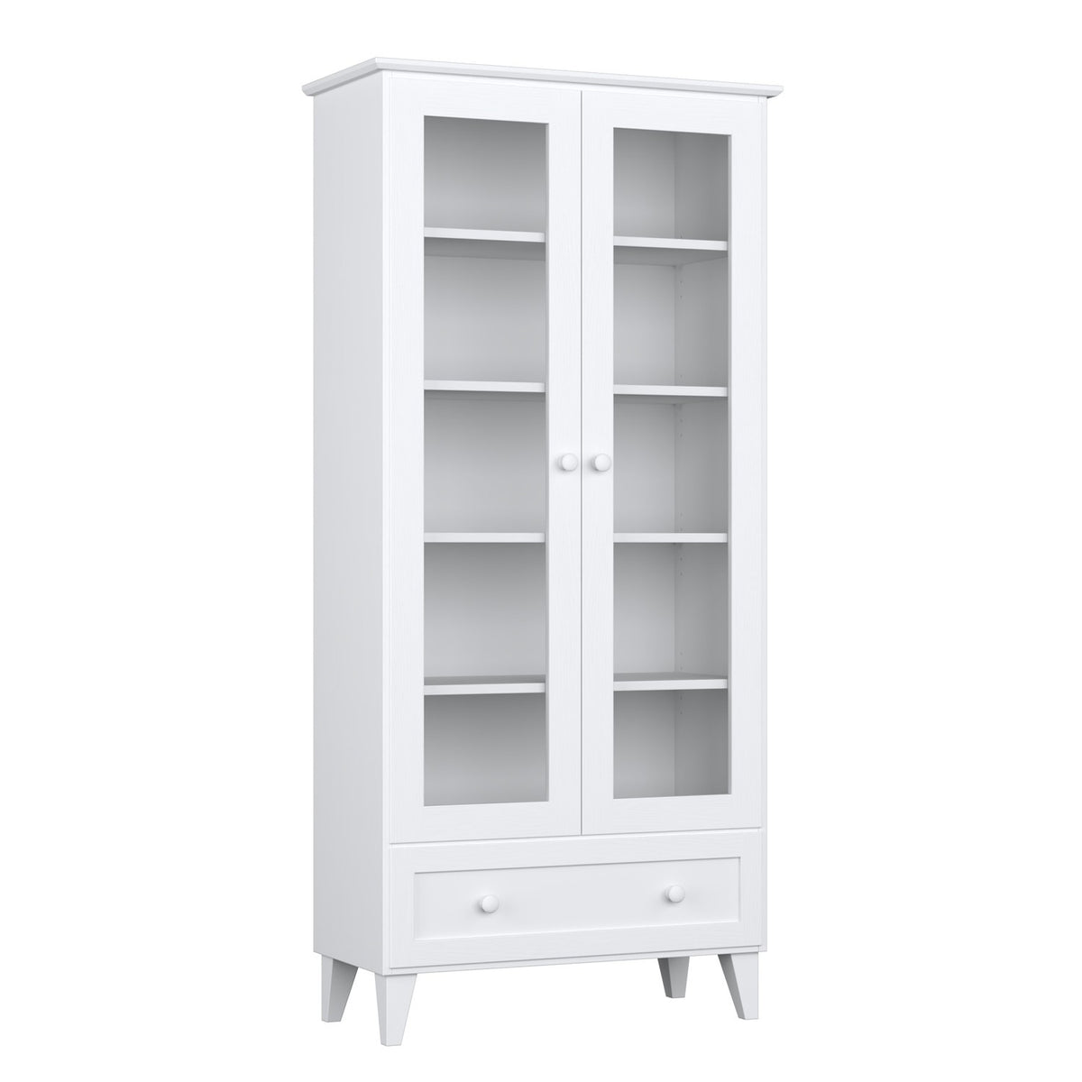 Vitrine 1S en bois blanc dans le salon – décoration scandinave, Nizio