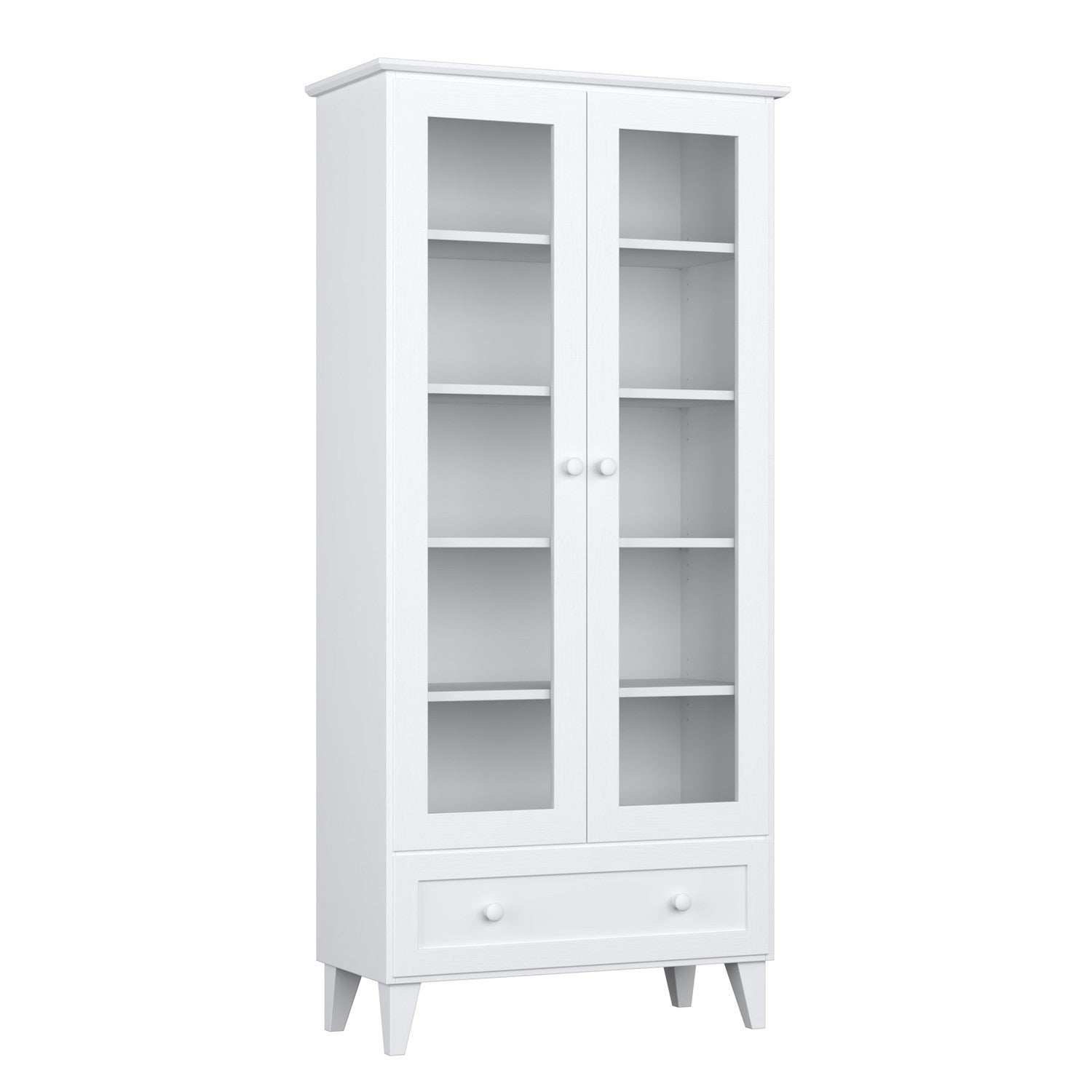 Vitrine 1S en bois blanc dans le salon – décoration scandinave, Nizio