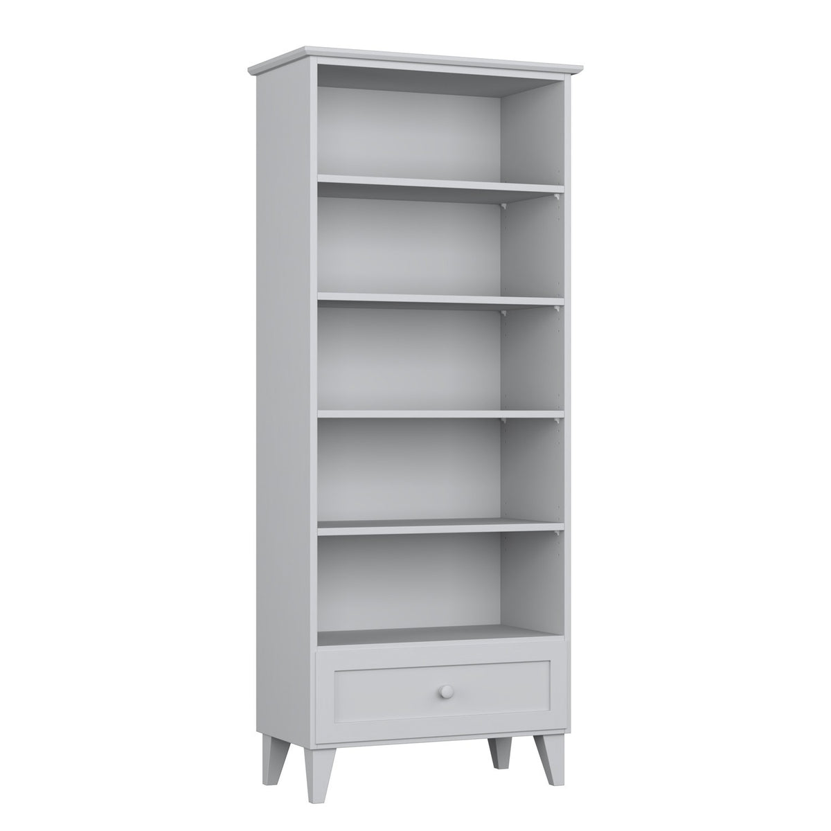 Étagère 1S 80 gris en bois – vue de côté, profondeur i profil