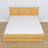 Lit double avec tiroir en bois pin naturel – vue en biais, chambre scandinave