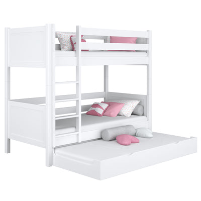 lit superposé avec tiroir pour matelas N02 en bois dans la couleur sur commande RAL/NCS – bois massif, Nizio