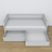 Sofa-lit en bois gris – vue en biais, scandinave