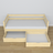 Sofa-lit en bois pin incolore – vue en biais, scandinave